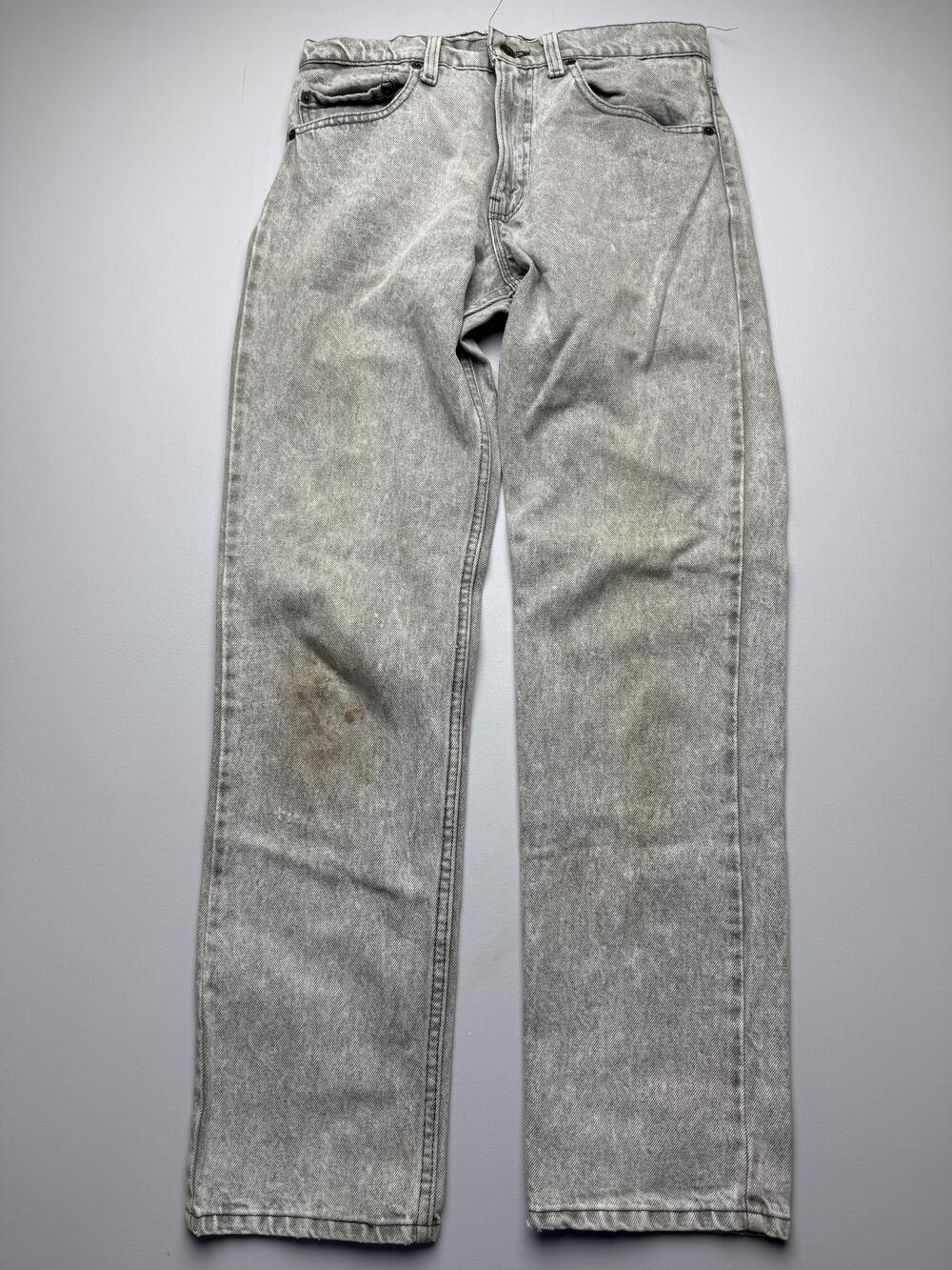 Vintage Levis Jeans Mens 32x32 Gray Acid Wash Denim Straight Distressed USA VTG